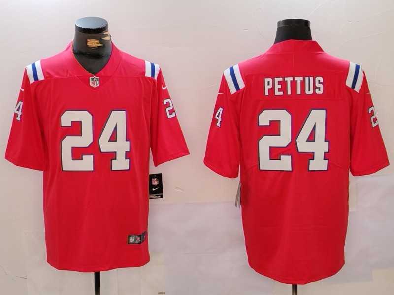 Mens New England Patriots #24 Dell Pettus Red Vapor Limited Stitched Jersey->new england patriots->NFL Jersey